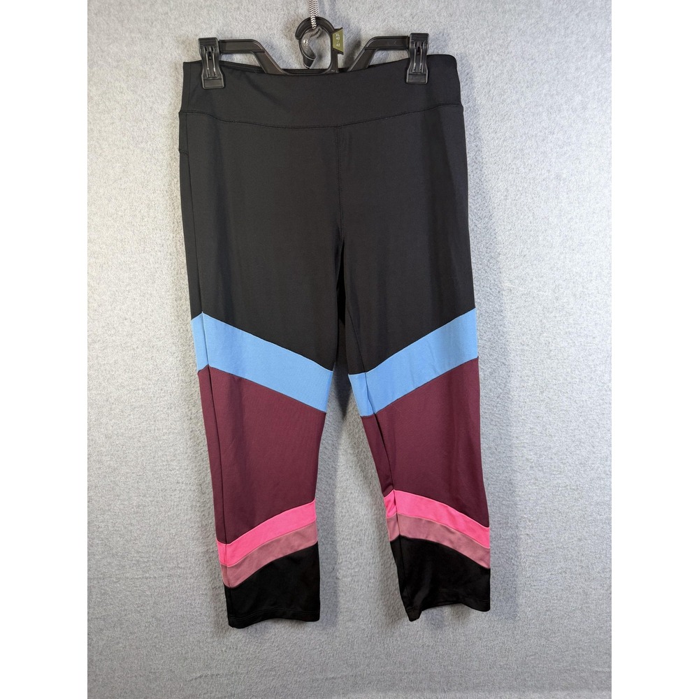 Flirtitude Active Leggings Juniors Large Colorblock Ankle Pants Athletic Gym
